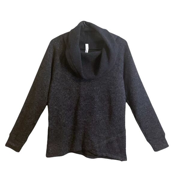 Ideology Sweater Women's Size M Charcoal Gray Cowl Neck Active Pullover - Picture 2 of 10